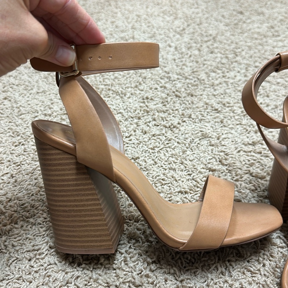 Wrap around ankle sandal heel